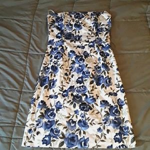 Jessica McClintock, size 7, blue and white, dress.